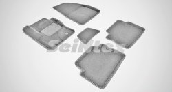 Износостойкие коврики в салон SeiNtex Premium 3D 4 шт. (ворсовые, серые) Ford Kuga 2 дорестайлинг (2013-2016)