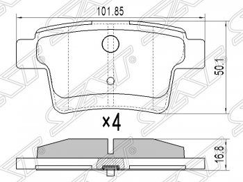 789 р. Колодки тормозные задние SAT Ford Ranger RapCab дорестайлинг (2011-2016)  с доставкой в г. Калуга. Увеличить фотографию 1
