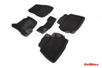 Комплект 3D ковриков в салон (ворсовые / чёрные) Seintex Ford Mondeo MK5 CD391 дорестайлинг седан (2014-2018)