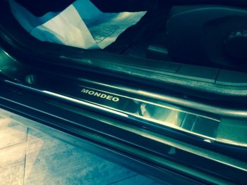 2 179 р. Накладки порожков салона INOX Ford Mondeo MK5 CD391 рестайлинг универсал (2019-2024) (Нержавеющая сталь)  с доставкой в г. Калуга. Увеличить фотографию 3