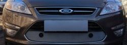 1 559 р. Защитная сетка на бампер (с парктрониками) Russtal (хром)  Ford Mondeo (2010-2014)  с доставкой в г. Калуга. Увеличить фотографию 1
