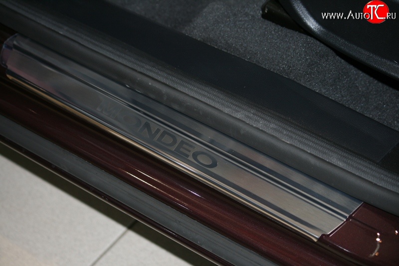 2 429 р. Комплект накладок на порожки автомобиля Novline Ford Mondeo Mk4,BD дорестайлинг, седан (2007-2010)  с доставкой в г. Калуга