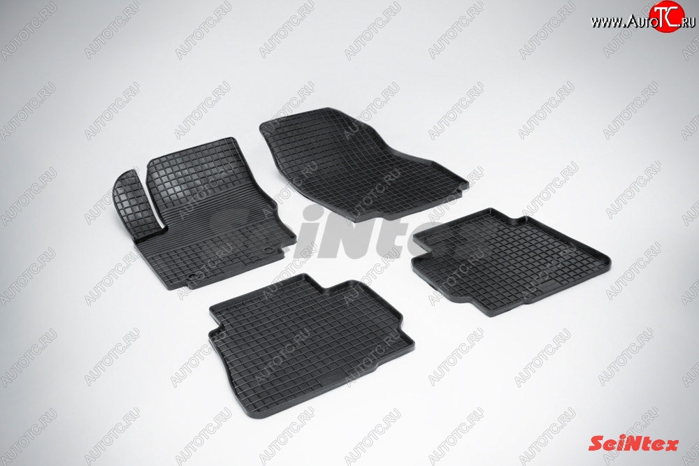 4 749 р. Износостойкие резиновые коврики в салон Сетка Seintex Ford Mondeo Mk4,BD рестайлинг, седан (2010-2014)  с доставкой в г. Калуга