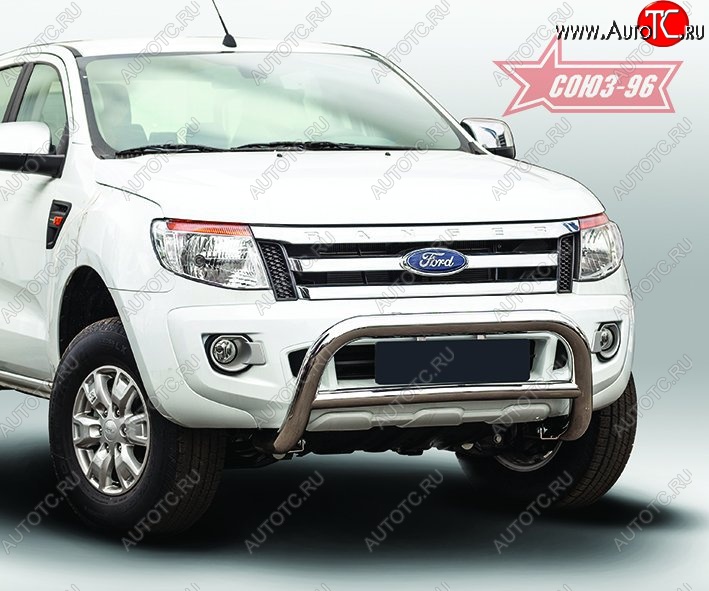 15 614 р. Защита переднего бампера Souz-96 (d76) Ford Ranger DoubleCab дорестайлинг (2011-2016)  с доставкой в г. Калуга