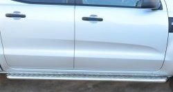 19 799 р. Защита порогов из круглой трубы диаметром 42 мм Russtal Ford Ranger DoubleCab дорестайлинг (2011-2016)  с доставкой в г. Калуга. Увеличить фотографию 1