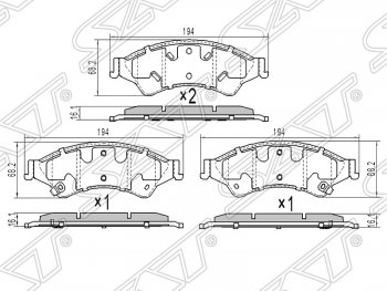 Колодки тормозные передние SAT Ford Ranger RapCab дорестайлинг (2011-2016)