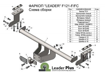 7 999 р. Фаркоп Лидер Плюс  Ford Ranger ( DoubleCab,  RapCab) (2011-2021)  с доставкой в г. Калуга. Увеличить фотографию 1