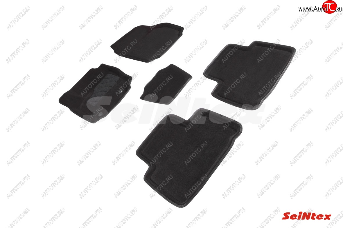 4 799 р. Комплект 3D ковриков в салон (ворсовые / чёрные) Seintex  Ford S-Max  1 (2006-2015)  с доставкой в г. Калуга