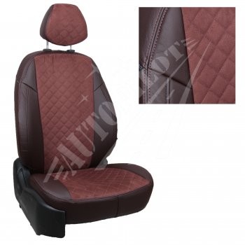 8 699 р. Чехлы сидений AUTOPILOT Алькантара Ромб (3 места)  Ford Transit  4 (2014-2024) (Шоколад + Шоколад)  с доставкой в г. Калуга. Увеличить фотографию 1