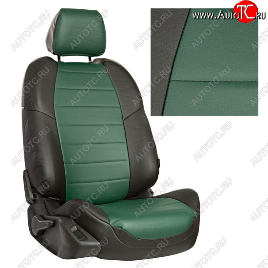 8 299 р. Чехлы сидений AUTOPILOT Экокожа (3 места)  Ford Transit  4 (2014-2024) (Черный + Зеленый)  с доставкой в г. Калуга
