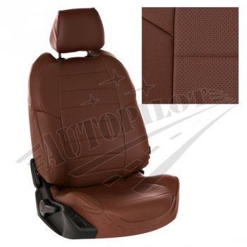 8 299 р. Чехлы сидений AUTOPILOT Экокожа (3 места)  Ford Transit  4 (2014-2024) (Темно коричневый + Темно коричневый)  с доставкой в г. Калуга. Увеличить фотографию 1