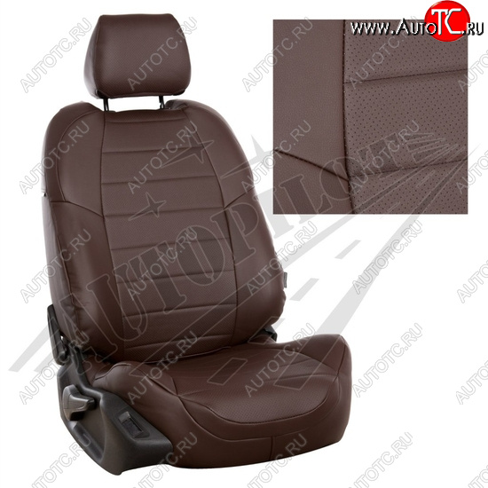 4 489 р. Чехлы сидений AUTOPILOT Экокожа (3 места)  Ford Transit  4 (2014-2024) (Шоколад + Шоколад)  с доставкой в г. Калуга