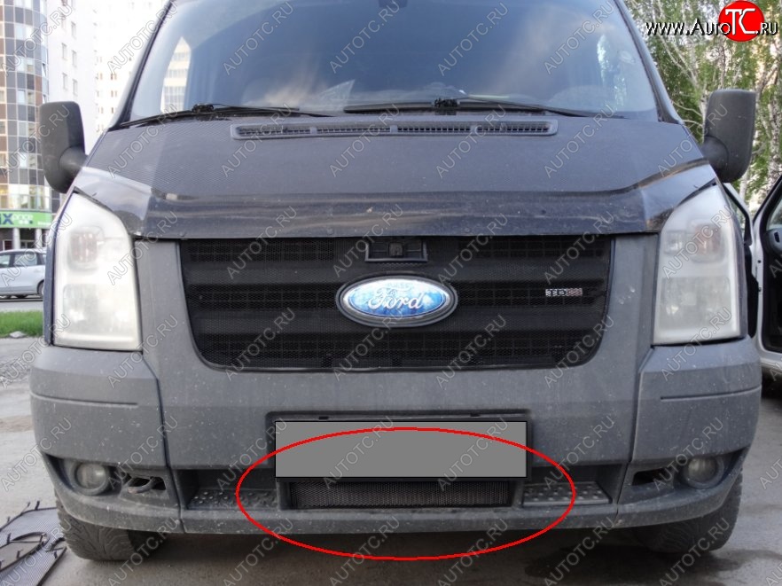 1 469 р. Нижняя защитная сетка на бампер (рестайлинг) Russtal (черная) Ford Transit 3  рестайлинг (2006-2014)  с доставкой в г. Калуга