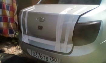2 299 р. Накладка на крышку багажника автомобиля XALK  Лада Гранта  2190 седан (2011-2017) (Неокрашенная)  с доставкой в г. Калуга. Увеличить фотографию 7