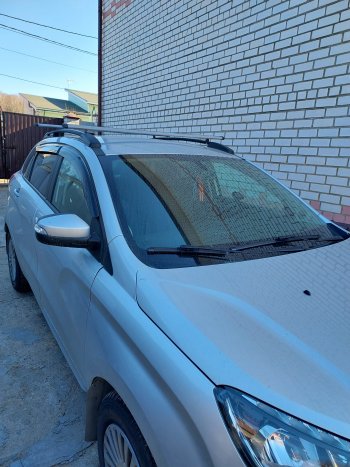 4 599 р. Поперечные дуги рейлингов АПС АЭРО (длина 1300 мм, крепление в паз, с высоким кронштейном) Renault Sandero (BS) (2009-2014) (Серого цвета)  с доставкой в г. Калуга. Увеличить фотографию 4