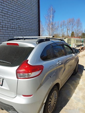 4 599 р. Поперечные дуги рейлингов АПС АЭРО (длина 1300 мм, крепление в паз, с высоким кронштейном) Hyundai Creta GS дорестайлинг (2015-2019) (Серого цвета)  с доставкой в г. Калуга. Увеличить фотографию 6