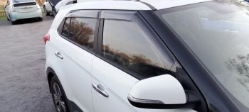 2 349 р. Дефлектора окон CA-Plastic  Hyundai Creta  GS (2015-2021) (Шелкография черная)  с доставкой в г. Калуга. Увеличить фотографию 4