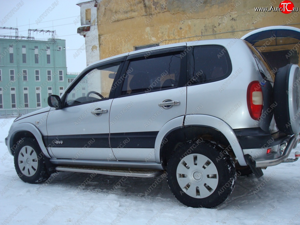 1 069 р. Пороги накладки KURAJ Chevrolet Niva 2123 дорестайлинг (2002-2008) (Глянец, Неокрашенные)  с доставкой в г. Калуга