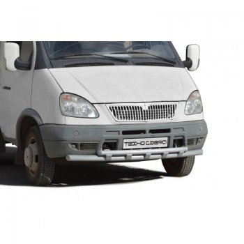 Защита переднего бампера ТехноСфера (Техно Сфера) (двойная, Сталь с покрытием, d63.5/51 mm) ГАЗ ГАЗель 3221 1-ый рестайлинг автобус (2003-2010)