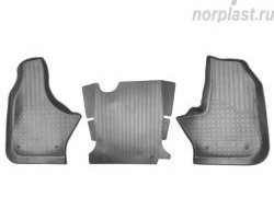 Комплект салонных ковриков Norplast Unidec (ручка КПП на приборке) ГАЗ ГАЗель Next A62,А65 автобус (2016-2024)  (Цвет: черный)