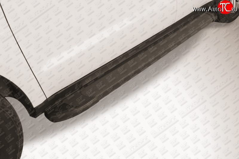 13 799 р. Алюминиевые пороги Slitkoff Optima Black  Geely Emgrand X7 (2011-2015)  с доставкой в г. Калуга