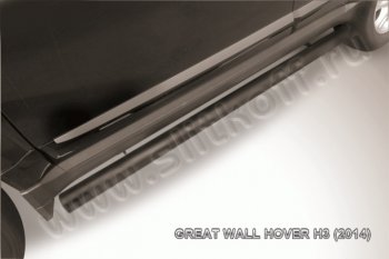 8 599 р. Защита порогов Slitkoff (труба d76)  Great Wall Hover H3 (2014-2016) (Цвет: серебристый)  с доставкой в г. Калуга. Увеличить фотографию 1