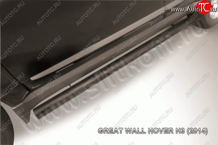 8 599 р. Защита порогов Slitkoff (труба d76)  Great Wall Hover H3 (2014-2016) (Цвет: серебристый)  с доставкой в г. Калуга