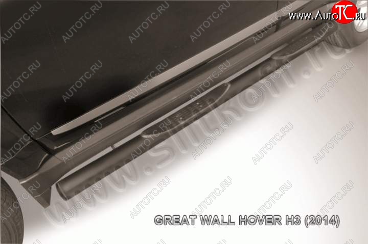 9 749 р. Защита порогов Slitkoff (труба d76, с проступью)  Great Wall Hover H3 (2014-2016) (Цвет: серебристый)  с доставкой в г. Калуга