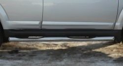 18 799 р. Защита порогов с пластиковыми вставками для ног из круглой трубы диаметром 76 мм Russtal  Great Wall Hover H3 (2014-2016) (Защита порогов с со скосами на торцах (вариант 1))  с доставкой в г. Калуга. Увеличить фотографию 2