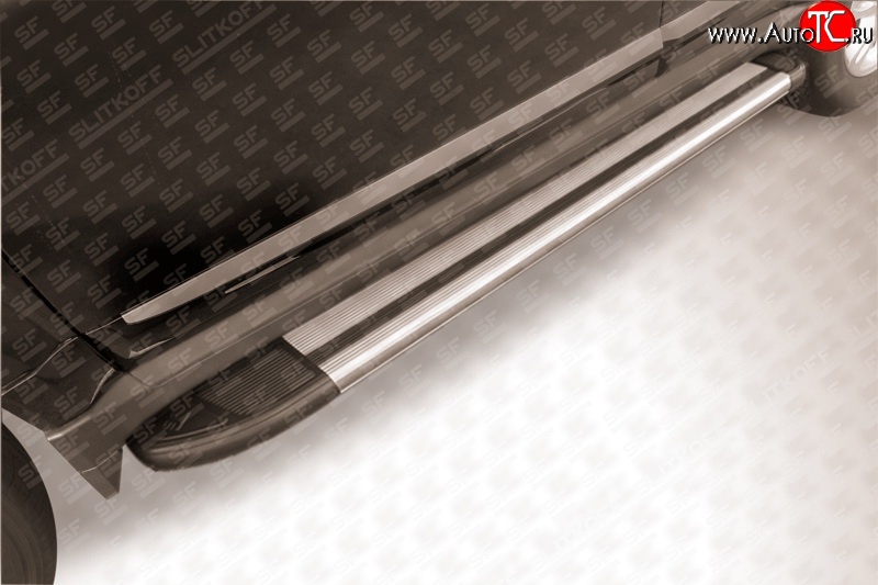 10 699 р. Алюминиевые пороги Slitkoff Luxe Silver Great Wall Hover H3  рестайлинг (2014-2016)  с доставкой в г. Калуга