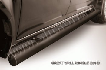 9 499 р. Защита порогов из трубы d76 Slitkoff  Great Wall Wingle  5 (2011-2017) (Цвет: серебристый)  с доставкой в г. Калуга. Увеличить фотографию 1