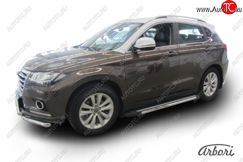 12 509 р. Порожки для ног Arbori Luxe Black Haval H2 (2014-2021)  с доставкой в г. Калуга