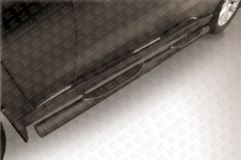 9 749 р. Защита порогов из трубы d76 Slitkoff (с проступями)  Haval H2  1 (2014-2020) (Цвет: серебристый)  с доставкой в г. Калуга. Увеличить фотографию 1