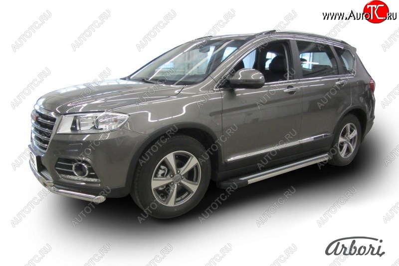 12 509 р. Порожки для ног Arbori Luxe Black Haval H6 (2013-2020)  с доставкой в г. Калуга