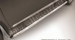 11 899 р. Защита порогов из круглой трубы диаметром 57 мм со скошенными торцами Slitkoff  Haval H6  1 (2014-2017) (Нержавейка, Полированная)  с доставкой в г. Калуга. Увеличить фотографию 1
