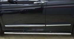 21 749 р. Защита порогов с круглыми вставками для ног из овальной трубы диаметром 75x42 мм Russtal  Great Wall Hover H6 (2012-2016)  с доставкой в г. Калуга. Увеличить фотографию 1