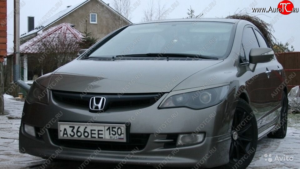 629 р. Реснички на фары Style  Honda Civic  8 (2005-2011) (Неокрашенные)  с доставкой в г. Калуга