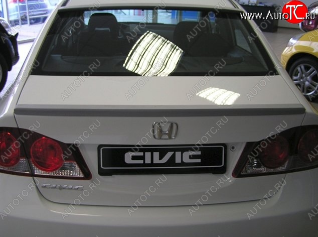 4 149 р. Лип спойлер CT Honda Civic 8 FD дорестайлинг, седан (2005-2008) (Неокрашенный)  с доставкой в г. Калуга