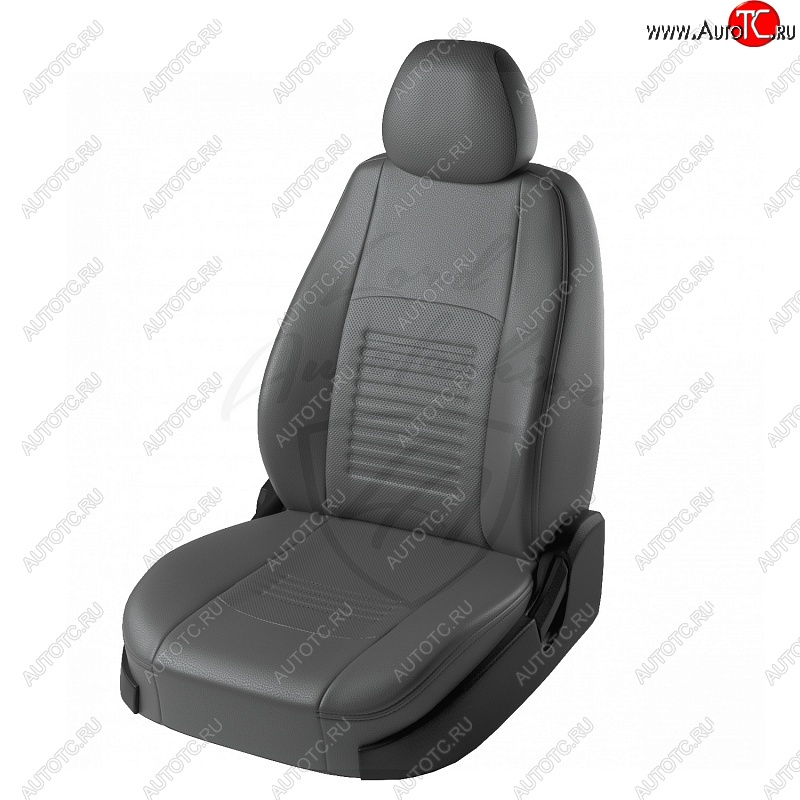 5 999 р. Чехлы для сидений (Elegance) Lord Autofashion Турин (экокожа) Honda Civic 8 FD рестайлинг седан (2009-2011) (Серый, вставка серая)  с доставкой в г. Калуга