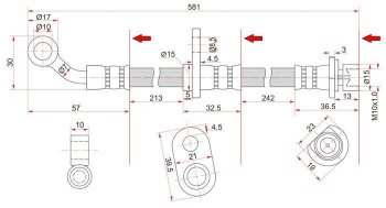 799 р. Тормозной шланг SAT (передний, правый)  Honda Civic ( 7,  EP) - Stream ( 1 RN1,RN3,  1 RN2,RN4, RN1, RN3, RN5)  с доставкой в г. Калуга. Увеличить фотографию 1