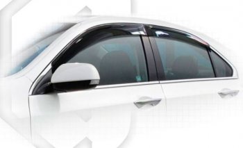 1 799 р. Дефлектора окон CA-Plastiс Honda Accord 8 седан CU рестайлинг (2011-2013) (Classic полупрозрачный, Без хром.молдинга)  с доставкой в г. Калуга. Увеличить фотографию 1
