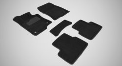 4 599 р. Износостойкие коврики в салон SeiNtex Premium 3D 4 шт. (ворсовые, черные)  Honda Accord  8 седан CU (2008-2011)  с доставкой в г. Калуга. Увеличить фотографию 1