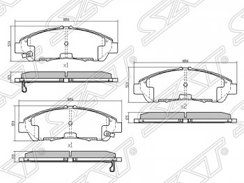 Колодки тормозные SAT (передние) Honda Accord 8 седан CU рестайлинг (2011-2013)