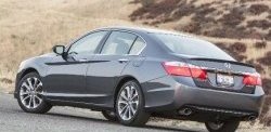 3 499 р. Лип спойлер Сабля Honda Accord CR седан дорестайлинг (2013-2016) (Неокрашенный)  с доставкой в г. Калуга. Увеличить фотографию 3