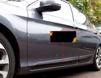 1 199 р. Молдинг двери RA (передний левый)  Honda Accord  9 седан CR (2013-2016) (Поверхность глянец под покраску, Неокрашенный)  с доставкой в г. Калуга. Увеличить фотографию 1