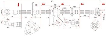 1 579 р. Тормозной шланг передний SAT (правый)  Honda Civic  5 - Integra  DB6,DB7,DB8,DB9  с доставкой в г. Калуга. Увеличить фотографию 1