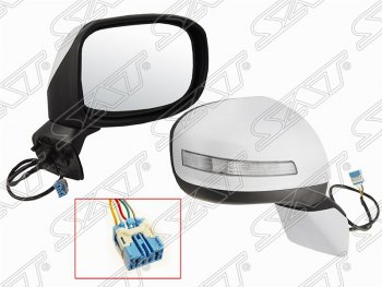 4 499 р. Правое боковое зеркало заднего вида SAT (регулировка, поворот, 5 контактов)  Honda Civic  9 (2011-2016) (Неокрашенное)  с доставкой в г. Калуга. Увеличить фотографию 1