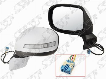 Левое боковое зеркало заднего вида SAT (регулировка, поворот, 5 контактов) Honda Civic 9 FB седан (2011-2016)