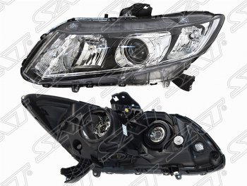 5 349 р. Левая фара передняя SAT (под ксенон)  Honda Civic  9 (2011-2016)  с доставкой в г. Калуга. Увеличить фотографию 1