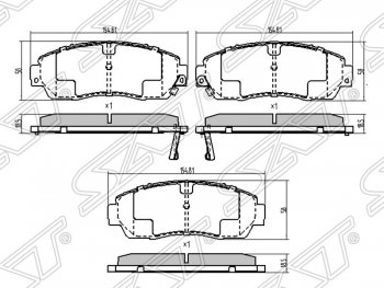 1 289 р. Колодки тормозные передние SAT  Honda CR-V  RE1,RE2,RE3,RE4,RE5,RE7 (2007-2012)  с доставкой в г. Калуга. Увеличить фотографию 1